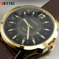 CURREN FASHION LUXURY BRAND MALE CLOCK HOURS DATE BROWN LEATHER STRAP MAN BUSINESS CASUAL WRIST WATCHES RELOJ Waterproof
