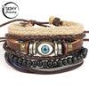 SOXY Multi-layer Adjustable Leather Beaded Bracelet Hand-Woven Men's Bracelet Bangles-isodeals