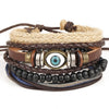 SOXY Multi-layer Adjustable Leather Beaded Bracelet Hand-Woven Men's Bracelet Bangles-isodeals