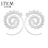 17KM Ethnic Jewelry Swirl Hoop Earring for Women Brincos 2 Color Geometric Earrings Steampunk Style Party Jewelry Accessories