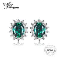 Jewelrypalace Princess Diana William Kate Middleton's 1.1ct Created Emerald Stud Earrings 925 Sterling Silver Gift