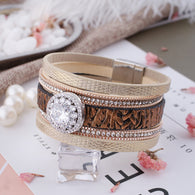 Newest Partnerbeads snap bracelets jewelry 8.26 inch PU leather bracelets fit 18-20mm-isodeals