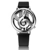 Unique Woman Quartz Analog Hollow Musical Note Style leather WristWatch fashion ladies Gfit Casual watch female Relogio Feminino