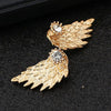 ES101 Women's Angel Wings Stud Earrings Inlaid Crystal Alloy Ear Jewelry Party Earring Gothic Feather Brincos Fashion 2017
