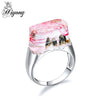 Beautiful mountain view Blue smoke Eco Resin Ring Black Gun Color High Quality Polished-isodeals