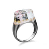 Beautiful mountain view Blue smoke Eco Resin Ring Black Gun Color High Quality Polished-isodeals