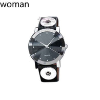 One Direction Retro Watch PU Leather 18mm Snap Button Bracelet for Women-isodeals