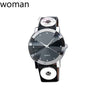 One Direction Retro Watch PU Leather 18mm Snap Button Bracelet for Women-isodeals