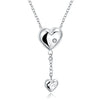 JEXXI Jewelry Factory Wholesale Long 925 Sterling Silver Exquisite Sweet Love Statement Necklace Free Shipping Cubic Zirconia