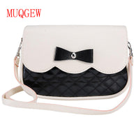 Women Shoulder Bag leather handbags 2017 Luxury brand Cute Bowknot Decorated high quality casual big Messenger Crossbody Bag