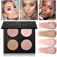 HUAMIANLI 4-color Women Beauty Face Pressed Powder Concealer Whitening Makeup Highlight Contour Repair Powder Palette Cosmetics